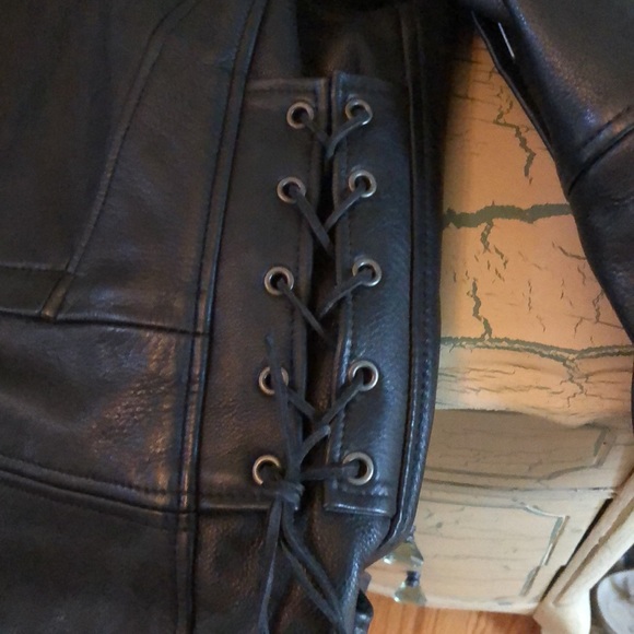 Wilsons Leather Black Biker Jacket - Picture 9 of 16